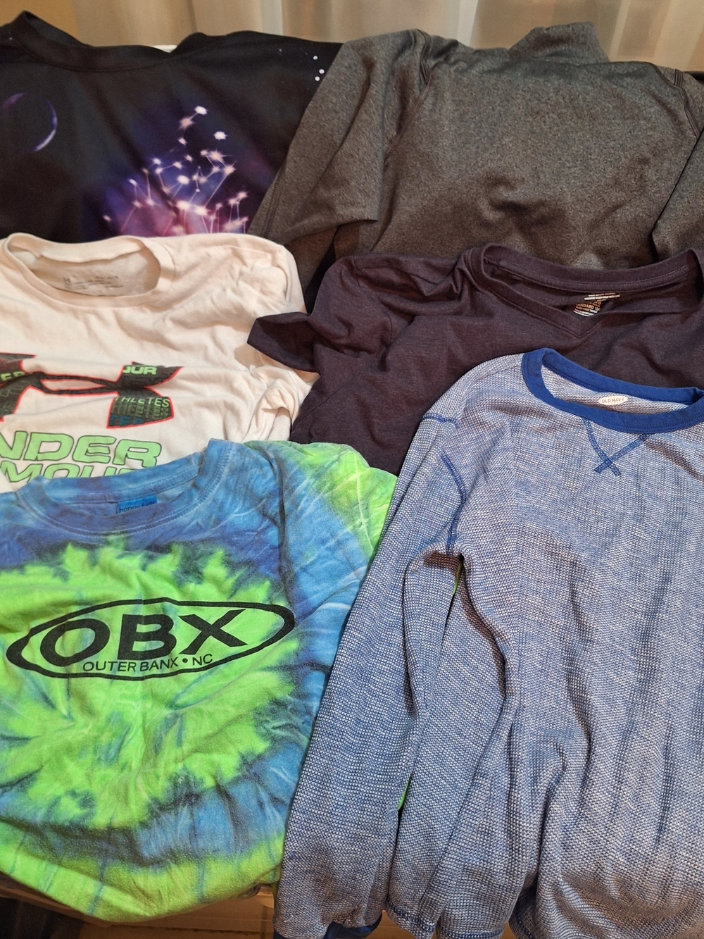 OBX Boys' Green & Blue Tie-Dye Long Sleeve Tee